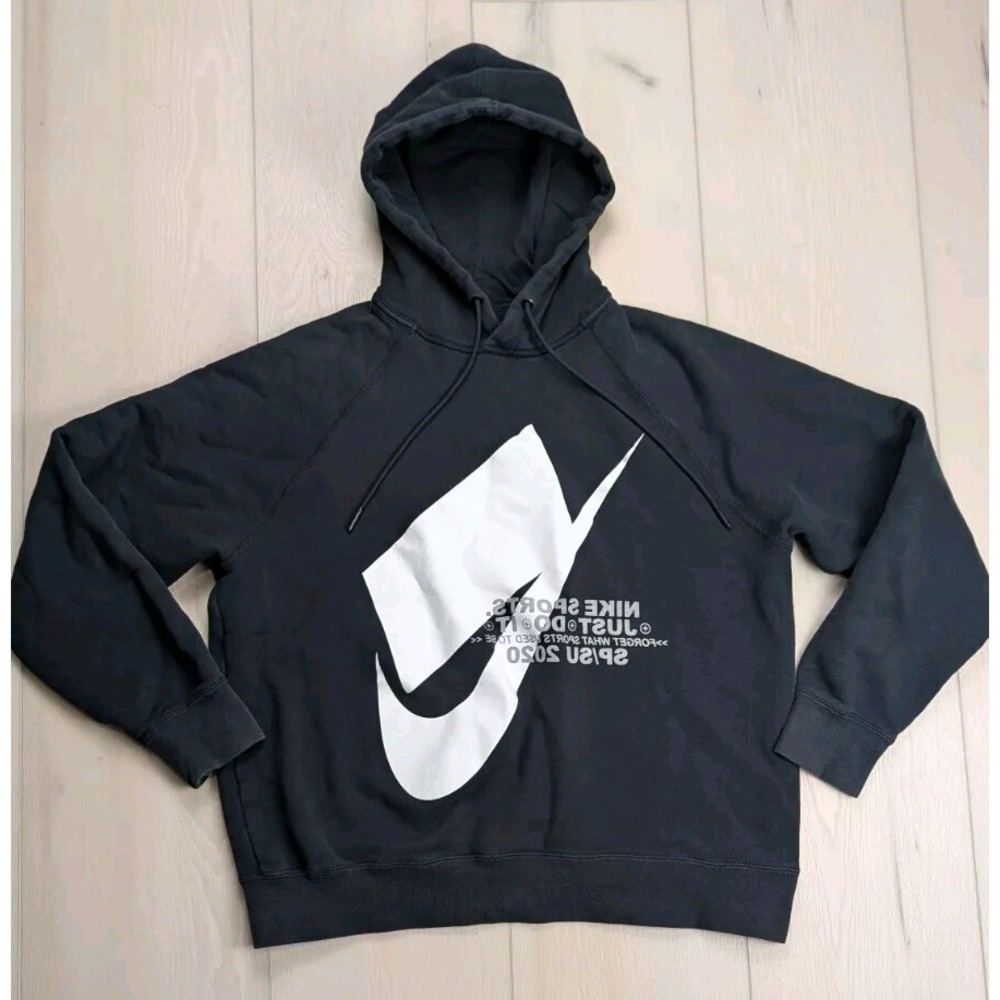 Nike Sportswear Pullover Blackout Logo CJ5048-010 Pullover Hoodie Men's Size M‎